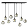 Suspension Design  Cosmo Métal 9 lampes Boules Argentées Style Chic 