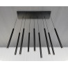 Plafonnier Design  Selter Métal 9 lampes Tubes Noires Style Minimaliste 