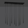 Plafonnier Design  Selter Métal 9 lampes Tubes Noires Style Minimaliste 