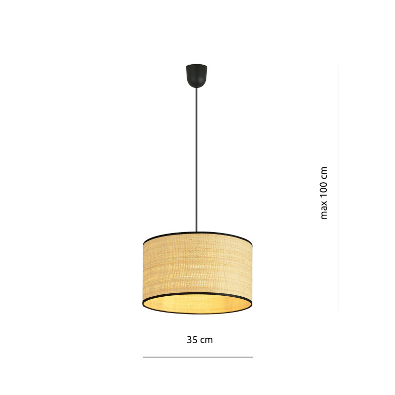 Suspension Design Aston Rotin une Lampe Ronde Rotin Style Scandinave 