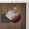 Suspension Design  Cosmo Métal 4 lampes Boules Argentées Style Chic 