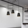 Suspension Design Link Métal  3 lampes Cloches Noires et Dorées Style Industriel 