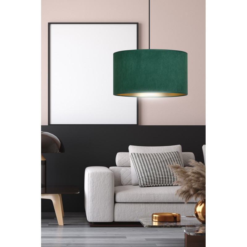 Suspension Design Hilde Métal une Lampe Cylindre Verte Style Moderne 