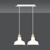 Suspension Design  Ibor Métal 2 lampes Coupoles Filiformes Blanches Style Moderne 