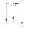 Suspension Design  Gigi Métal 3 lampes Boules Transparentes Style Chic 