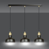 Suspension Design  Ibor Métal 3 lampes Coupoles Filiformes Noires Style Moderne 