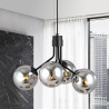 Suspension Design Nova Métal 4 lampes Boules Argentées Style Chic 