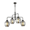 Suspension Design Lukka Métal 4 lampes Déportées Argentées Style Minimaliste 