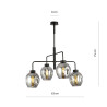 Suspension Design Lukka Métal 4 lampes Déportées Argentées Style Minimaliste 