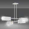 Suspension Design Tolos Métal 4 lampes Rectangles Déportées Blanches Style Minimaliste 