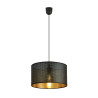 Suspension Design Aston Tissu une Lampe Ronde Noiree et dorée Style Chic 