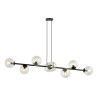 Suspension Design  Rossi Métal 8 lampes Boules Transparentes Style Chic 