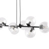 Suspension Design  Rossi Métal 8 lampes Boules Transparentes Style Chic 