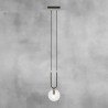 Suspension Design Glam Métal une Lampe Boule Suspendue Transparente Style Chic 