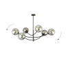 Plafonnier Design Hunter Métal 6 lampes Boules Argentées Style Chic 