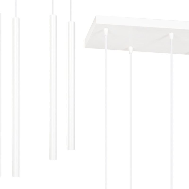 Plafonnier Design  Selter Métal 6 lampes Tubes Blanches Style Minimaliste 