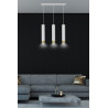 Suspension Design  Kibo Métal 3 lampes Tubes Blanches et Dorées Style Moderne 