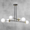 Suspension Design Ognis Métal 6 lampes Boules Blanches Style Minimaliste 