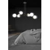 Suspension Design Ognis Métal 6 lampes Boules Blanches Style Minimaliste 