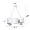 Suspension Design Vixon Métal 2 lampes Entrelacées Blanches Style Moderne 