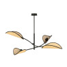 Plafonnier Design Lotus Métal 4 lampes Feuilles Marrons Style Ethnique 