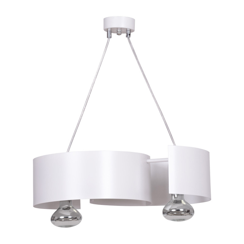 Suspension Design Vixon Métal 2 lampes Entrelacées Blanches Style Moderne 