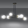 Suspension Design Ognis Métal 6 lampes Boules Blanches Style Minimaliste 