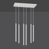 Plafonnier Design  Selter Métal 6 lampes Tubes Blanches Style Minimaliste 