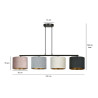 Suspension Design Hilde Métal 4 lampes Cylindres Noires, Grises et Roses Style Moderne 