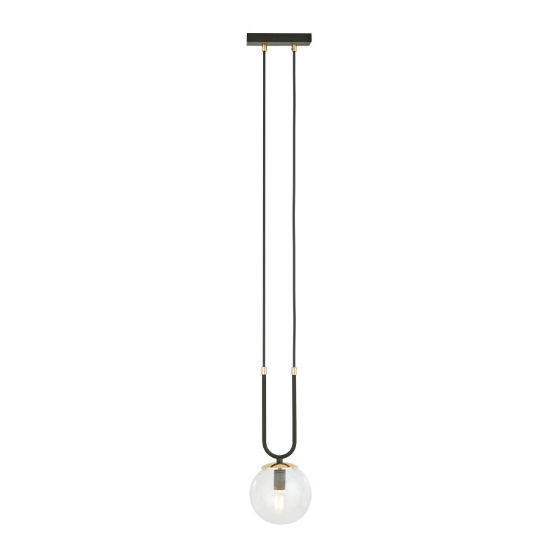 Suspension Design Glam Métal une Lampe Boule Suspendue Transparente Style Chic 