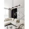 Suspension Design  Rossi Métal 8 lampes Boules Transparentes Style Chic 