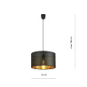 Suspension Design Aston Tissu une Lampe Ronde Noiree et dorée Style Chic 