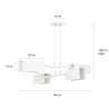 Suspension Design Tolos Métal 4 lampes Rectangles Déportées Blanches Style Minimaliste 