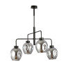 Suspension Design Lukka Métal 4 lampes Déportées Argentées Style Minimaliste 