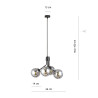 Suspension Design Nova Métal 4 lampes Boules Argentées Style Chic 