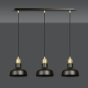 Suspension Design  Ibor Métal 3 lampes Coupoles Filiformes Noires Style Moderne 