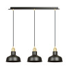 Suspension Design  Ibor Métal 3 lampes Coupoles Filiformes Noires Style Moderne 