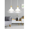 Suspension Design  Ibor Métal 2 lampes Coupoles Filiformes Blanches Style Moderne 