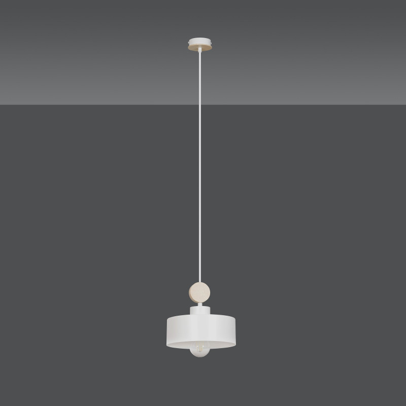 Suspension Design Tuniso Métal/Bois une Lampe Blanc Style Scandinave 