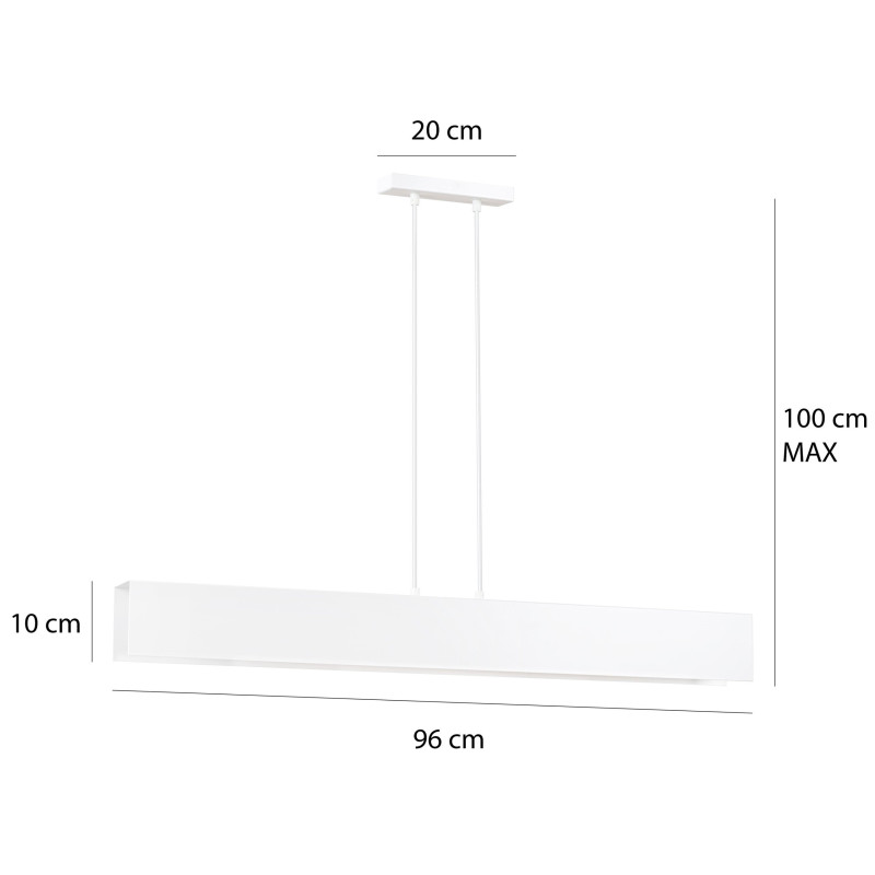 Suspension Design Gentor Métal 4 lampes Rectangles Blanches Style Minimaliste 