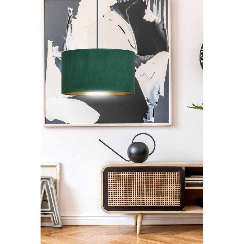 Suspension Design Hilde Métal une Lampe Cylindre Verte Style Moderne 