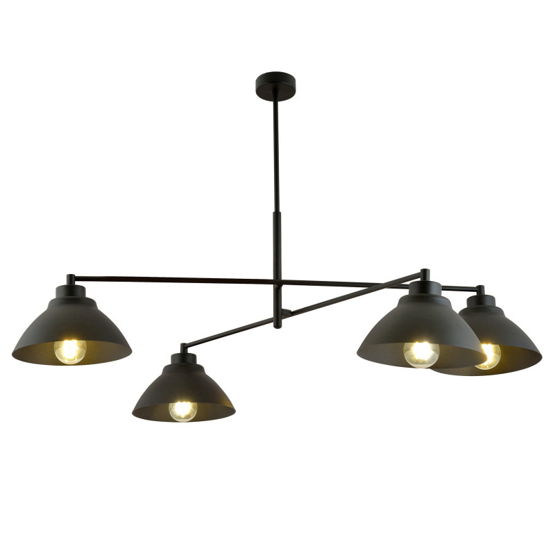 Suspension Design Glam Métal 4 lampes Boules Filiformes Blanches Style Chic 