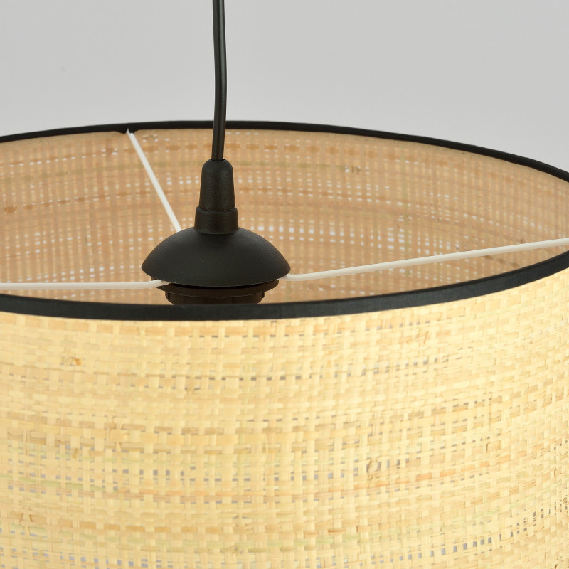 Suspension Design Aston Rotin une Lampe Ronde Rotin Style Scandinave 