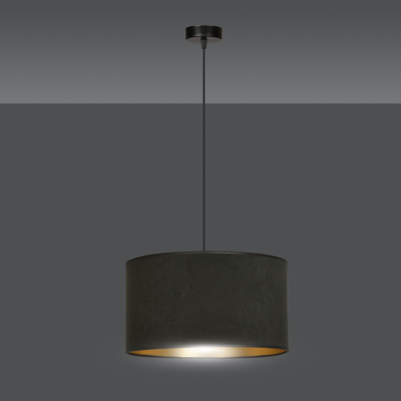 Suspension Design Hilde Métal une Lampe Cylindre Noire Style Moderne 