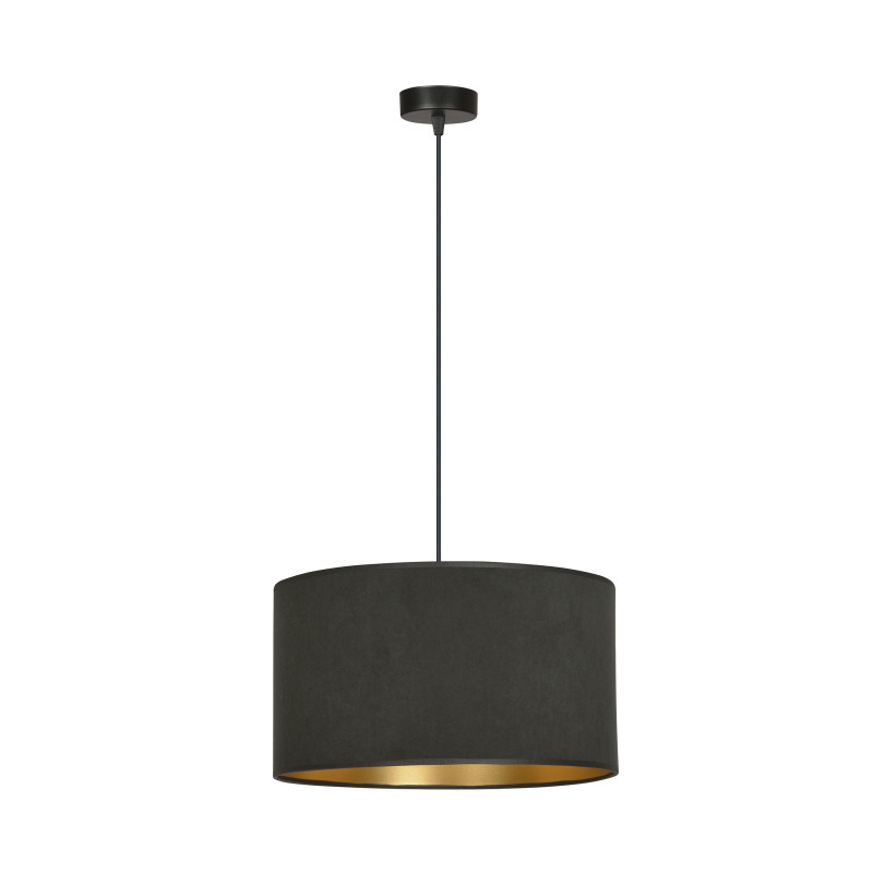 Suspension Design Hilde Métal une Lampe Cylindre Noire Style Moderne 