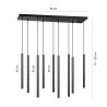 Plafonnier Design  Selter Métal 9 lampes Tubes Noires Style Minimaliste 