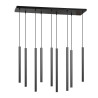 Plafonnier Design  Selter Métal 9 lampes Tubes Noires Style Minimaliste 