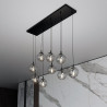 Suspension Design  Cosmo Métal 9 lampes Boules Argentées Style Chic 