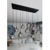 Suspension Design  Cosmo Métal 9 lampes Boules Argentées Style Chic 