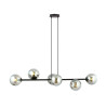 Suspension Design  Rossi Métal 6 lampes Boules Argentées Style Chic 